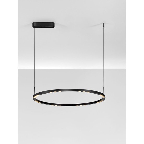 Lustră negru-mat LED cu intensitate reglabilă din aluminiu ø 80 cm Lunette – Nova Luce-image-4
