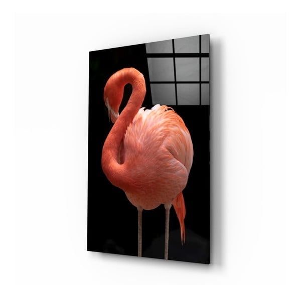 Tablou din sticlă Insigne Flamingo