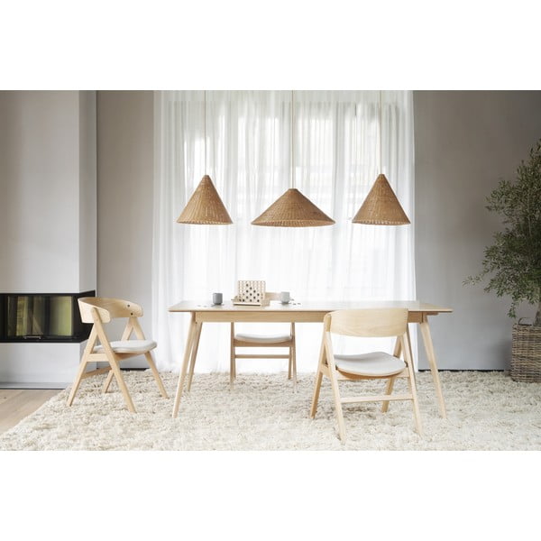 Masă de dining extensibilă cu blat cu aspect de lemn de  frasin  190x90 cm Yumi - Rowico-image-2