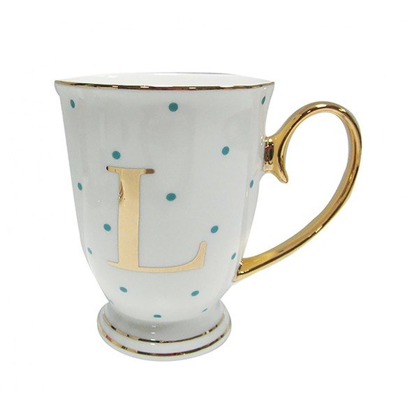 Cană-alfabet cu litera L, cu picățele albastre-image-2