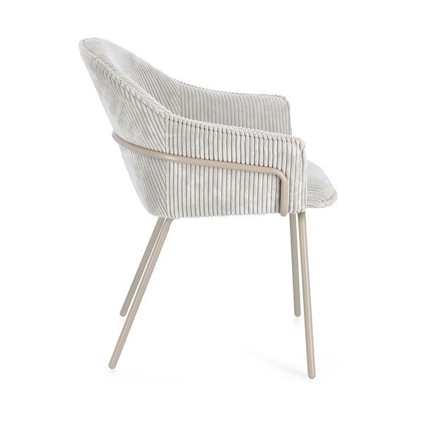 Scaun de living gri deschis cu cotiere tapițat Cassidy – Bizzotto-image-3