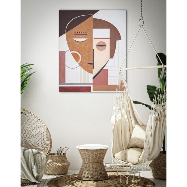 Tablou pictat manual 80x100 cm Ethnic Face - Mauro Ferretti-image-1