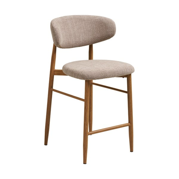 Scaun de bar bej/în culoare naturală tapițat (înălțime șezut 65 cm) Levanto – House Nordic