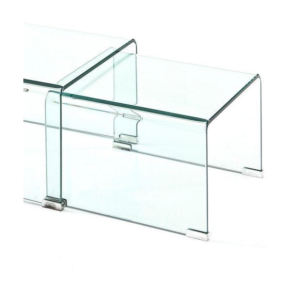 Măsuțe de cafea 2 buc. din sticlă 44.5x49 cm Cristal – Tomasucci-image-2