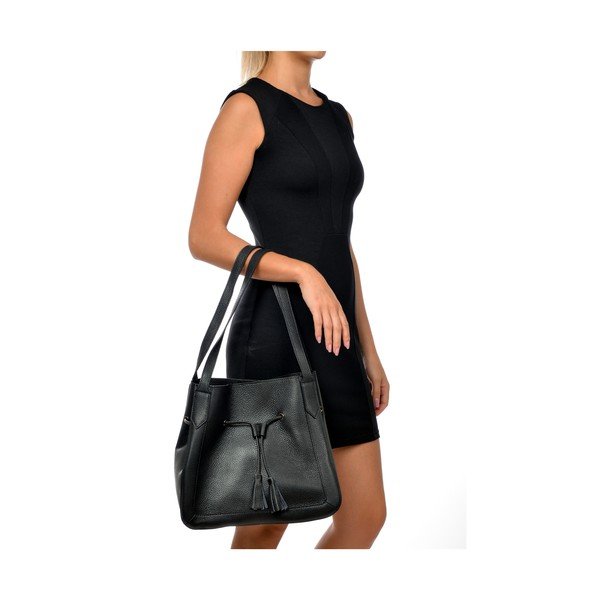 Geantă Tote din piele Roberta M Anete, negru-image-2