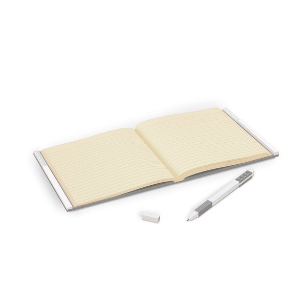 Caiet cu pix cu gel LEGO®, 15,9 x 15,9 cm, gri deschis-image-1