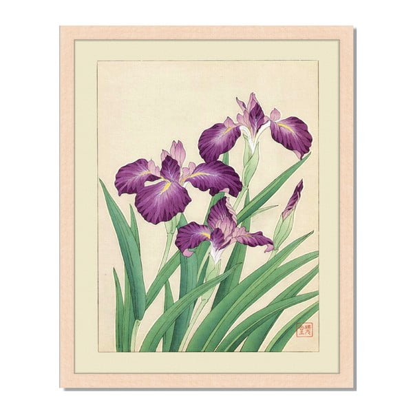 Tablou înrămat Liv Corday Asian Purple Flower, 40 x 50 cm