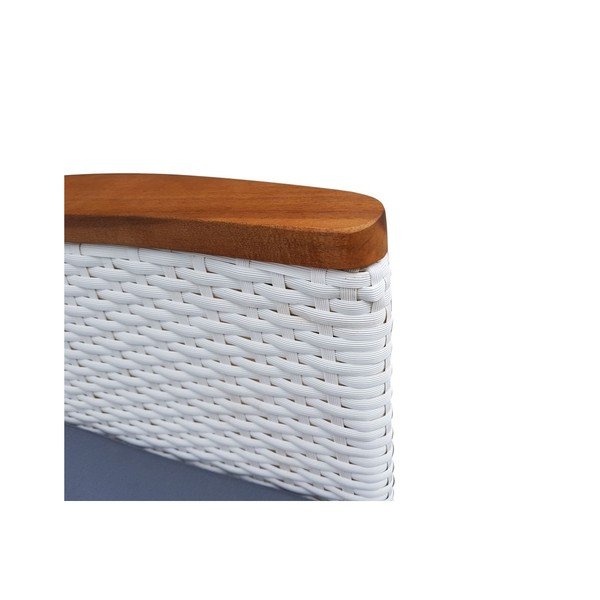 Set mobilier de grădină din ratan Paris White, alb-image-2