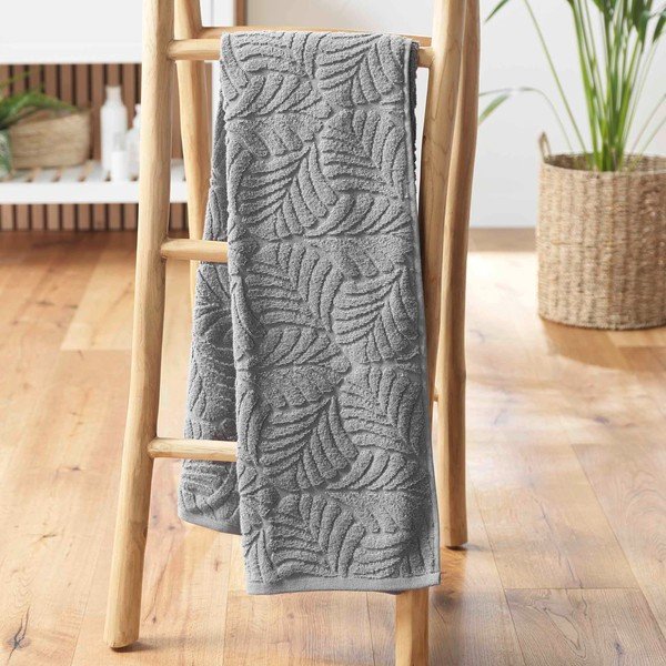 Prosop gri din bumbac din frotir 70x130 cm Madeira – douceur d'intérieur-image-1