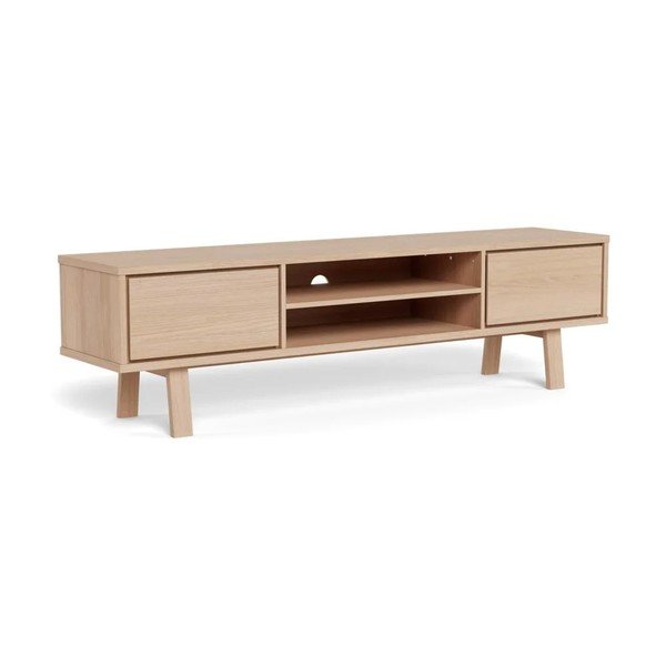 Comodă TV în culoare naturală deschisă furniruită 180x50x40 cm Lamberth – Actona