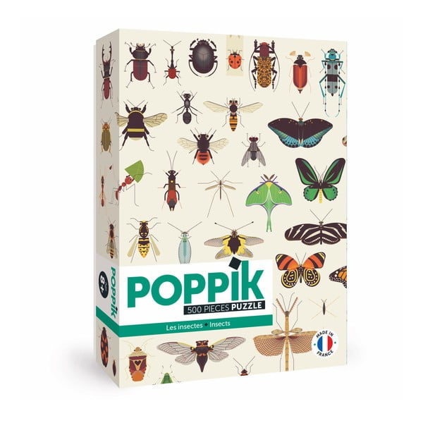 Puzzle cu stickere Poppik „Insecte”, 500 piese de puzzle