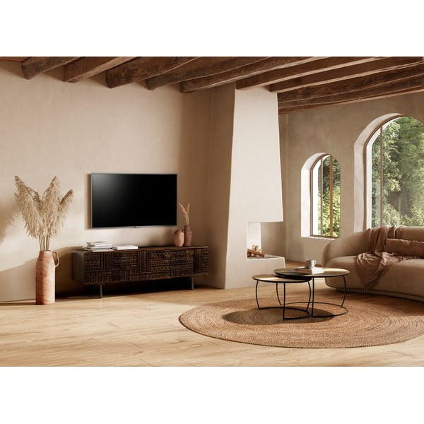 Comodă TV maro închis din lemn de mango 145x48x40 cm Kalai – MOME-image-1