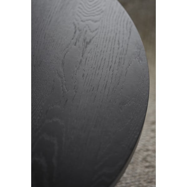 Măsuță de cafea neagră rotundă cu aspect de lemn de stejar ø 110 cm Boxford – Rowico-image-4
