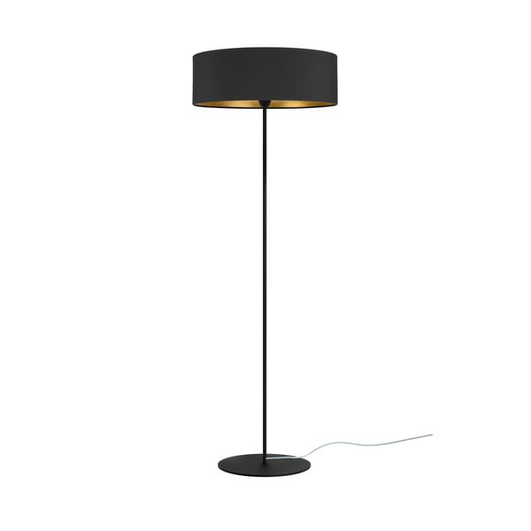 Lampadar cu detaliu auriu Sotto Luce Tres XL, ⌀ 45 cm, negru