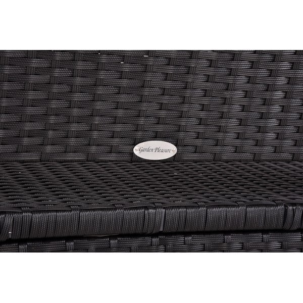 Bancă de grădină neagră din ratan artificial Ferrara – Garden Pleasure-image-4
