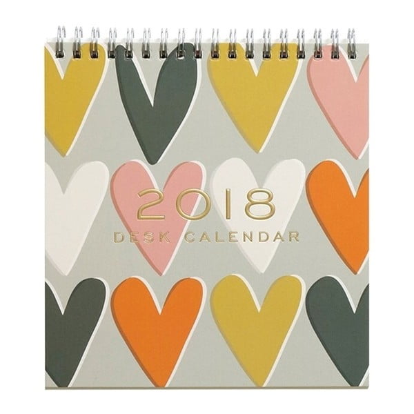 Calendar masă pentru anul 2018 Portico Designs Caroline Gardner Hearts