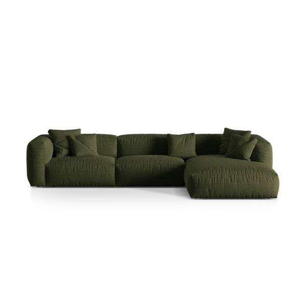 Colțar modular verde (cu colț pe partea dreaptă) Martina – Micadoni Home