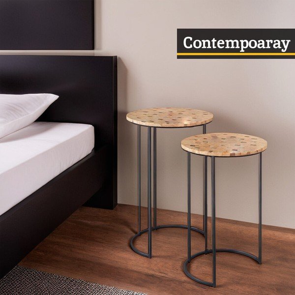 Măsuțe auxiliare 2 buc. rotunde ø 38 cm Halle – Premier Housewares-image-4