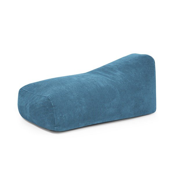 Fotoliu bean bag albastru cu tapițerie din catifea reiată Snug 130 – SLOWDOWN