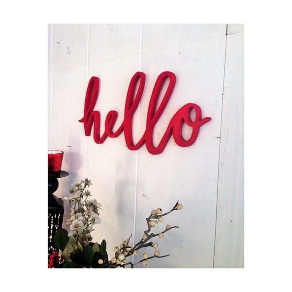 Decorațiune pentru perete Hello, roșu-image-1