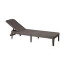 Șezlong de grădină maro din ratan artificial Jaipur – Keter