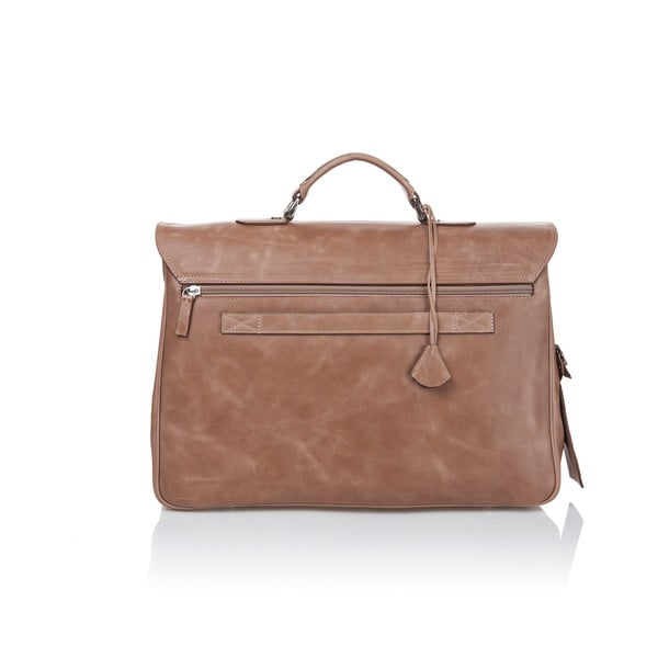 Servietă din piele pentru bărbați Ferruccio Laconi Brief, maro coniac-image-2