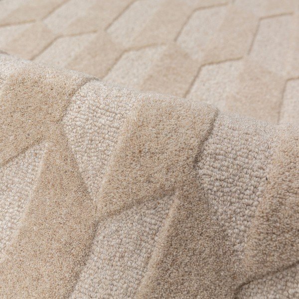 Covor tip traversă în culoare naturală/albastru-verde țesut manual din lână 60x230 cm Apex Border Wool – Flair Rugs-image-3