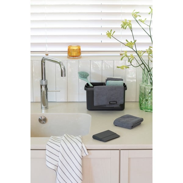 Set pentru spălat vase gri închis din plastic reciclat SinkSide – Brabantia-image-3