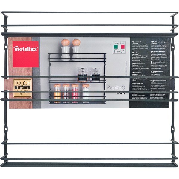 Organizator pentru mirodenii, de montat pe perete, din oțel inoxidabil Pepito – Metaltex-image-2