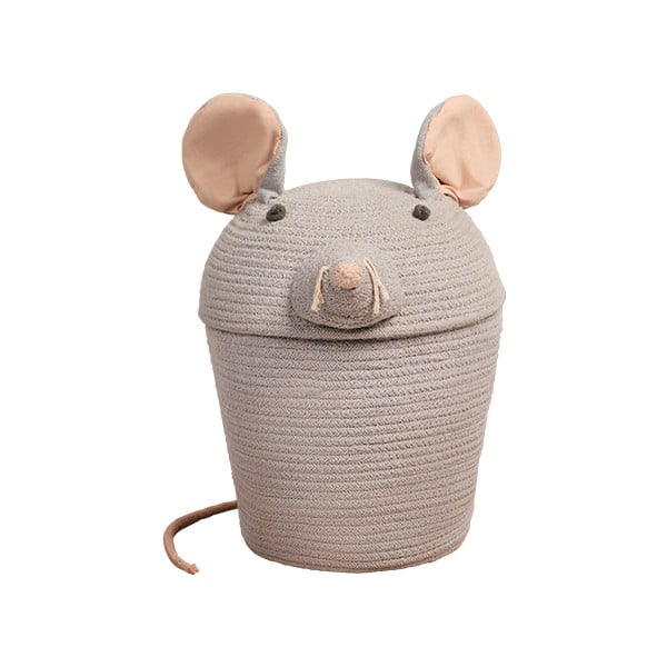 Coș de jucării pentru copii gri din material textil ø 25x30 cm Renata the Rat – Lorena Canals