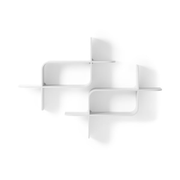 Raft alb etajat din lemn   de arbore de cauciuc 62 cm Montage – Umbra-image-3