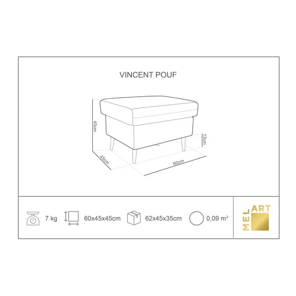 Taburet Mazzini Sofas Iris, gri deschis-image-2