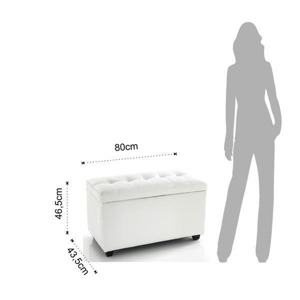 Bancă cu spațiu depozitare Tomasucci Nice, alb-image-3