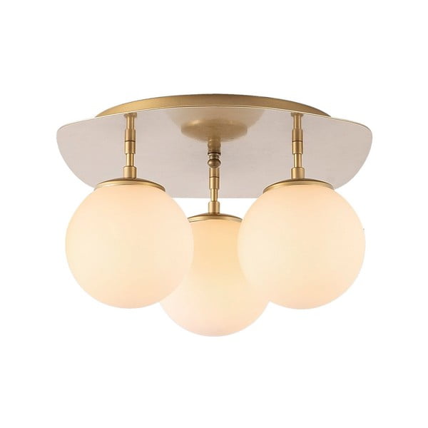 Plafonieră aurie cu abajur din sticlă 37x44 cm Well – Opviq lights