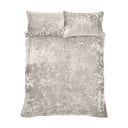 Lenjerie de pat bej din catifea pentru pat dublu-extinsă 230x220 cm Crushed – Catherine Lansfield