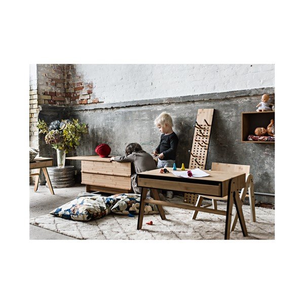 Birou din bambus pentru copii We Do Wood Geo's, maro-gri-image-3