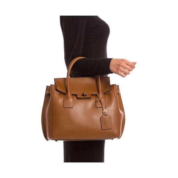 Geantă din piele Isabella Rhea no.479, maro cognac-image-3