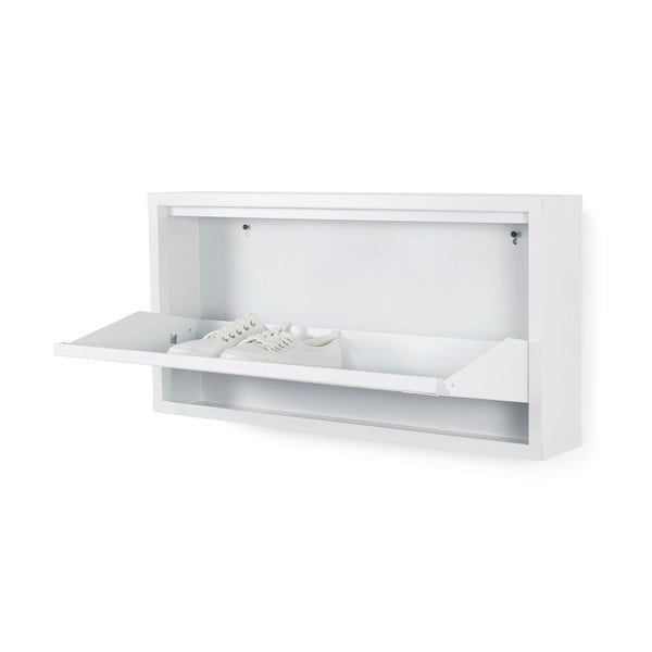 Pantofar alb cu deschidere înclinată din metal 75x37,5x12,5 cm Billy – Spinder Design-image-2