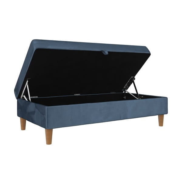 Taburet albastru cu tapițerie din catifea Lilly – Støraa-image-4