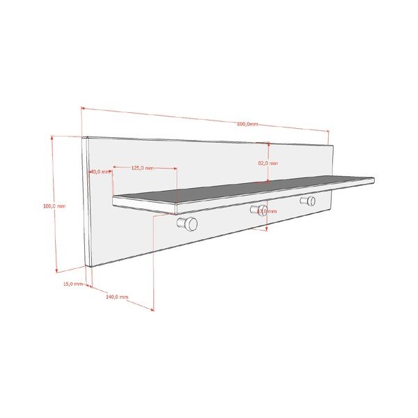 Cuier pentru copii bej pentru perete 80x18 cm Sezane – Vipack-image-2