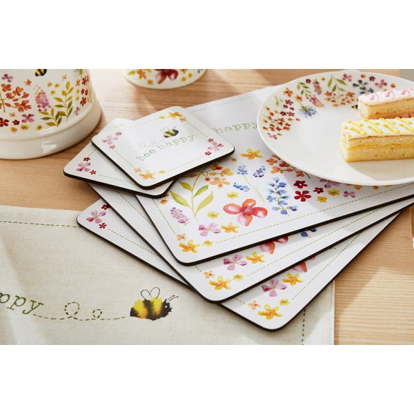 Set 4 suporturi din plută pentru pahare Cooksmart ® Flowers-image-1