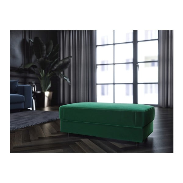 Taburet din catifea devichy Laure, 112 x 60 cm, verde închis-image-3
