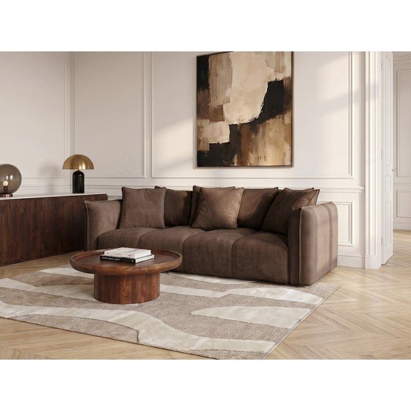 Canapea maro cu tapițerie din chenille Harlem – Bobochic Paris-image-1