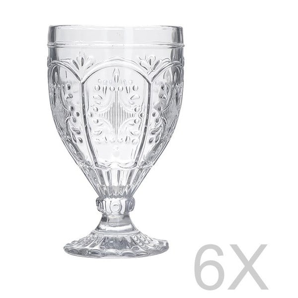 Set 6 pahare transparente din sticlă InArt Glamour Beverage Foot