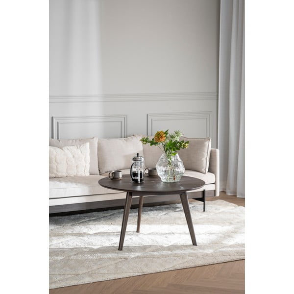 Măsuță de cafea maro închis cu aspect de lemn de stejar ø 90 cm Yumi – Rowico-image-2