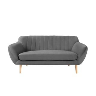 Canapea cu tapițerie din catifea Mazzini Sofas Sardaigne, 158 cm, gri