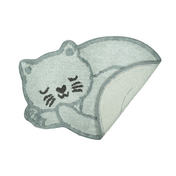 Covor pentru copii albastru deschis din bumbac 43x60 cm Sleeping Cat – Sass & Belle-image-1