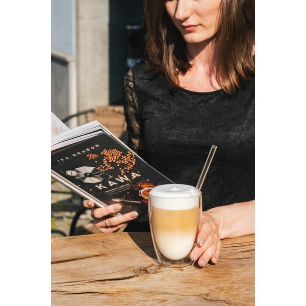 Căni 6 buc. cu perete dublu/pentru latte din sticlă 350 ml – Vialli Design-image-4