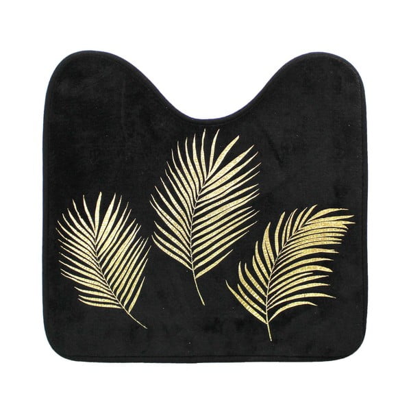Covoraș de baie negru-auriu pentru WC 45x45 cm Orbella – douceur d'intérieur