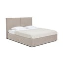 Pat matrimonial taupe tapițat cu spațiu de depozitare cu somieră 160x200 cm Thessa Bold – Bonami Selection